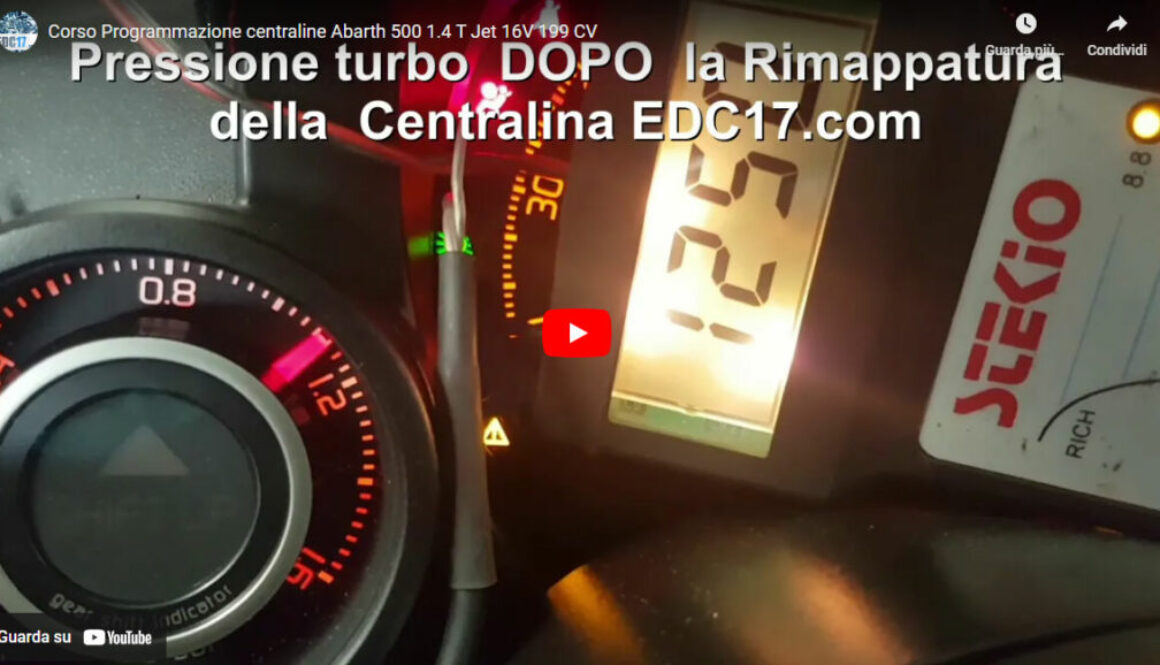 Corso Programmazione centraline Abarth 500 1.4 T Jet 16V 199 CV Prova Potenza Banco